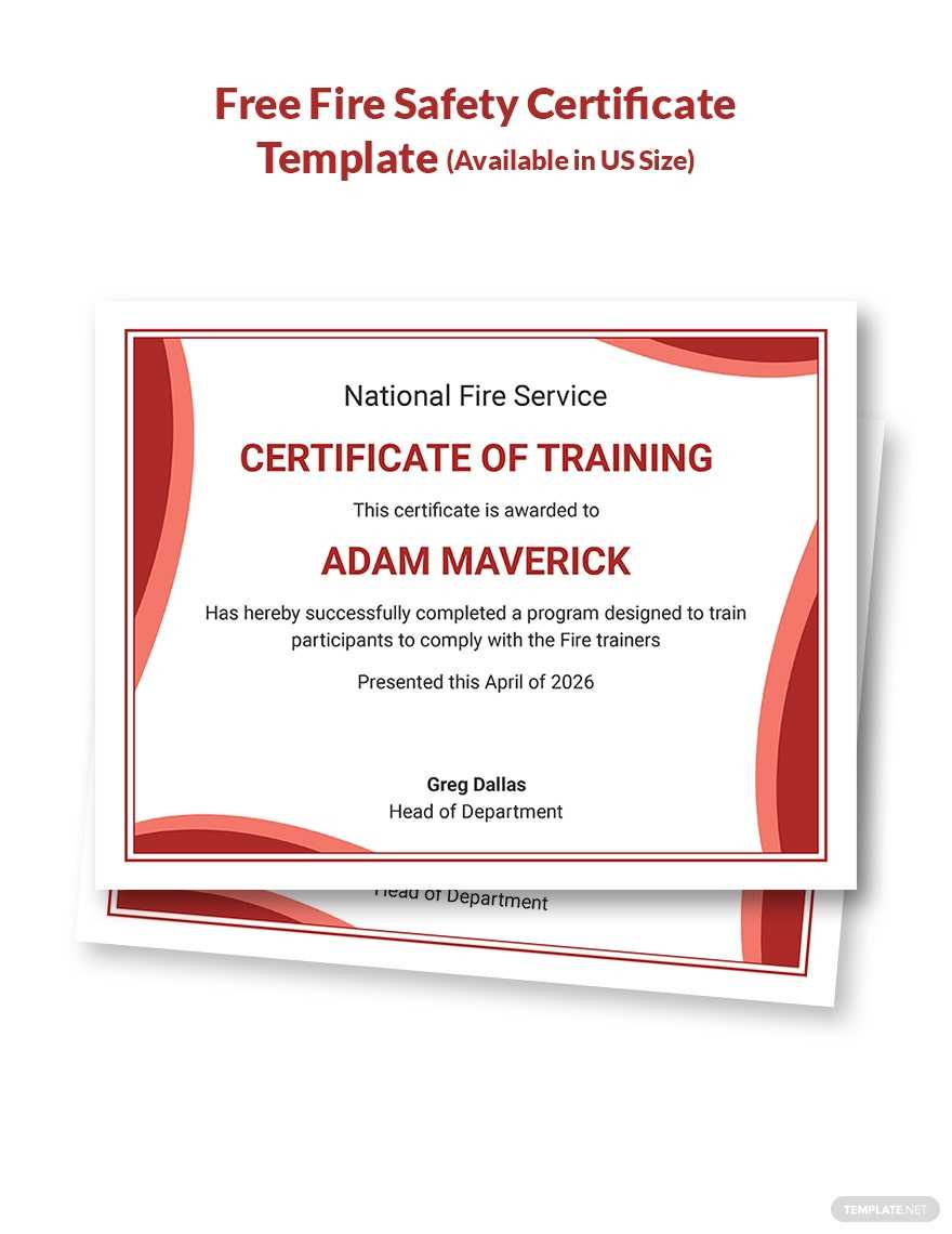 Free Free Fire Safety Certificate Template - Word  Template