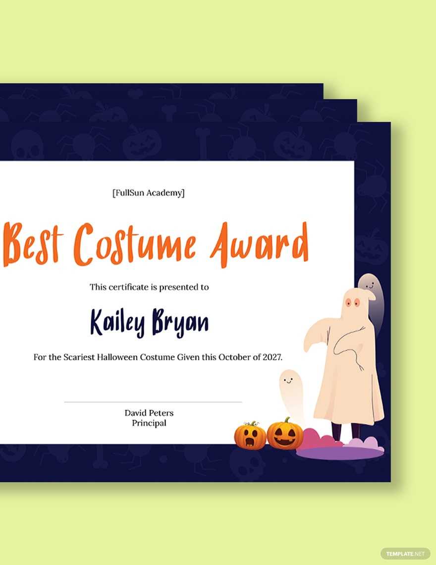 Free Free Halloween Costume Award Certificate Template