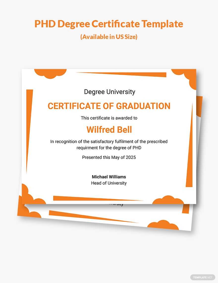 Free Free PHD Degree Certificate Template – Word  Template