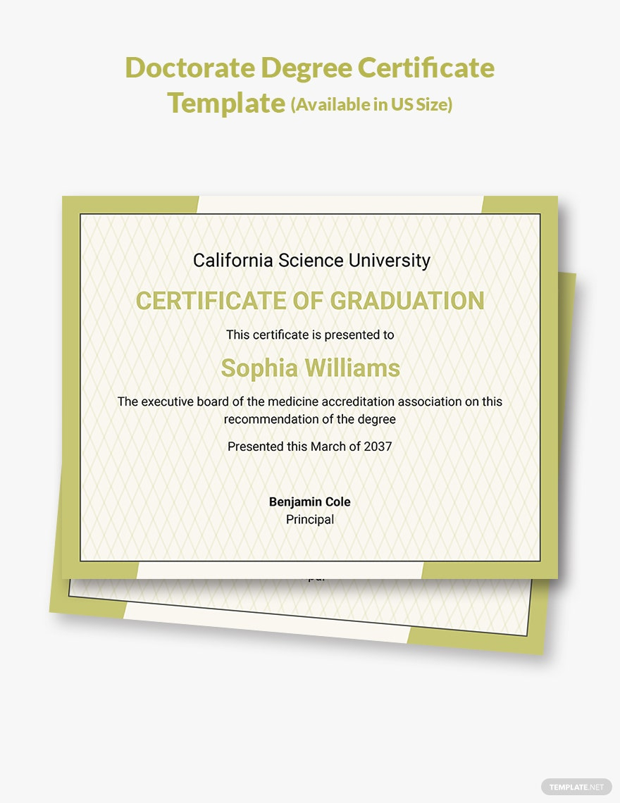 Free Free PHD Degree Certificate Template - Word  Template