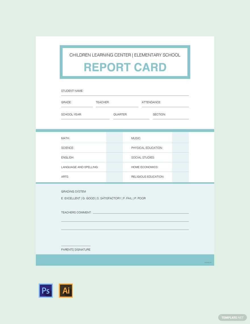 Free Free Simple Report Card Template - Illustrator, PSD Template With Regard To School Report Template Free Free Free Simple Report Card Template - Illustrator, PSD Template With Regard To School Report Template Free