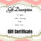 FREE Gift Certificate Template  Customize Online And Print In Fillable Gift Certificate Template Free