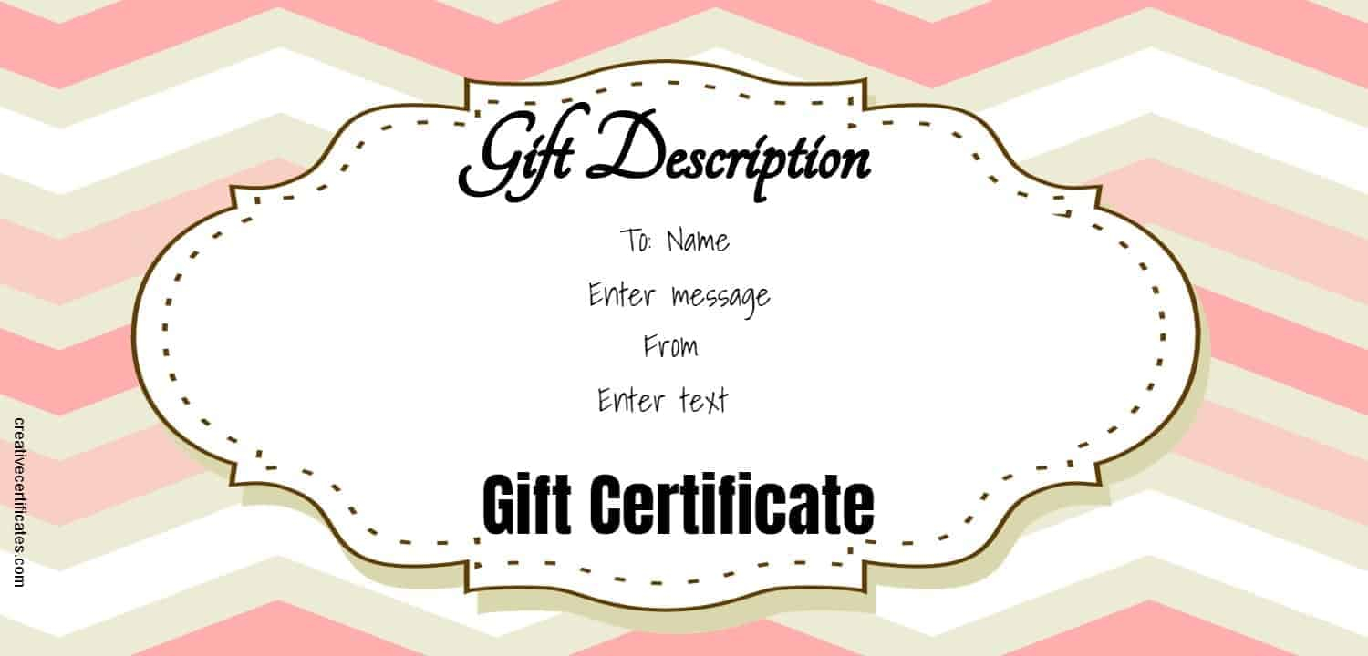 FREE Gift Certificate Template  Customize Online and Print In Fillable Gift Certificate Template Free