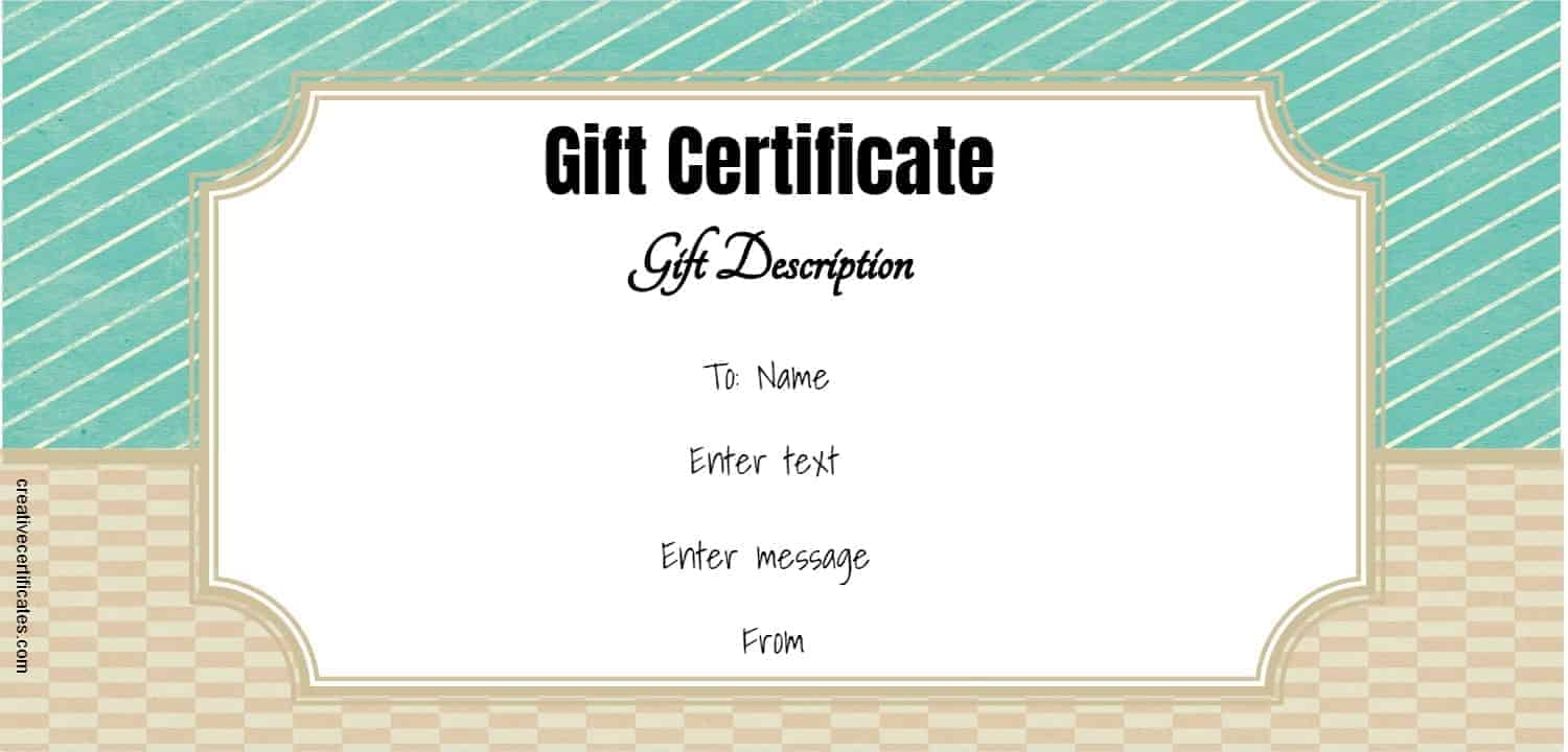 FREE Gift Certificate Template  Customize Online and Print Throughout Generic Certificate Template