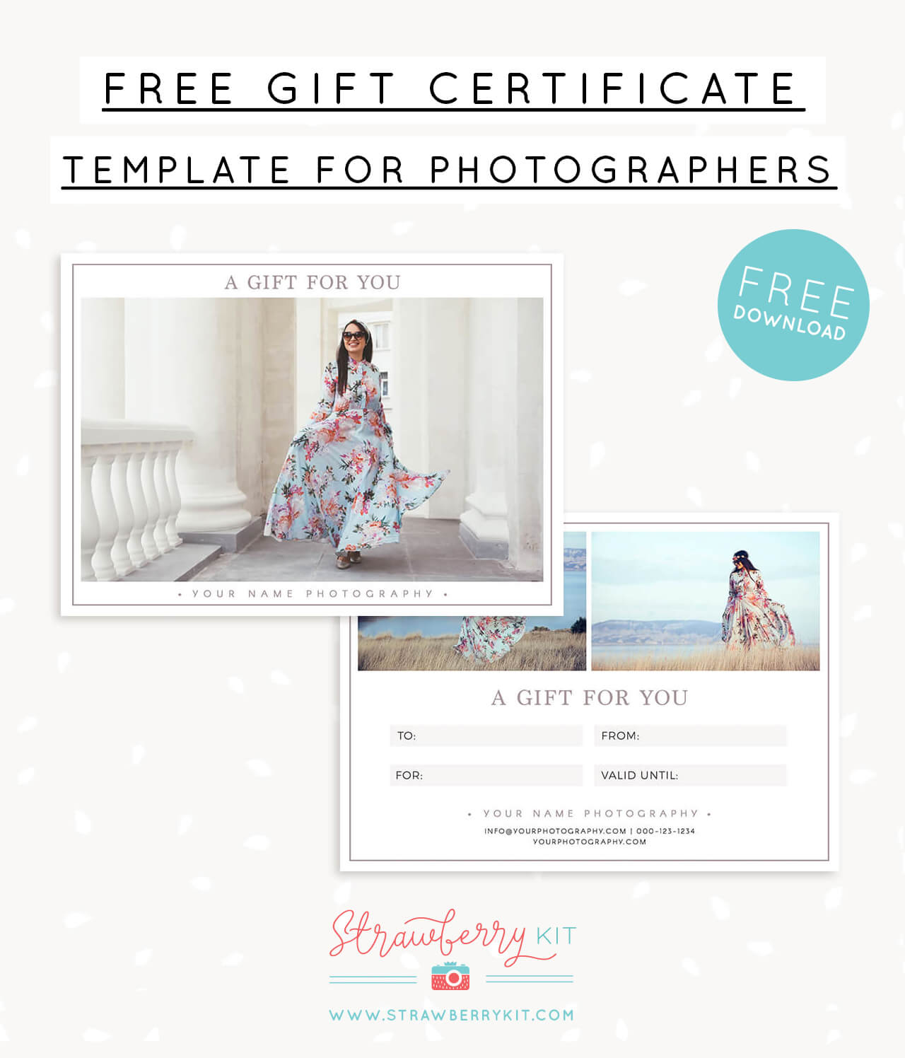 Free Gift Certificate Template For Photography – Strawberry Kit Regarding Free Photography Gift Certificate Template
