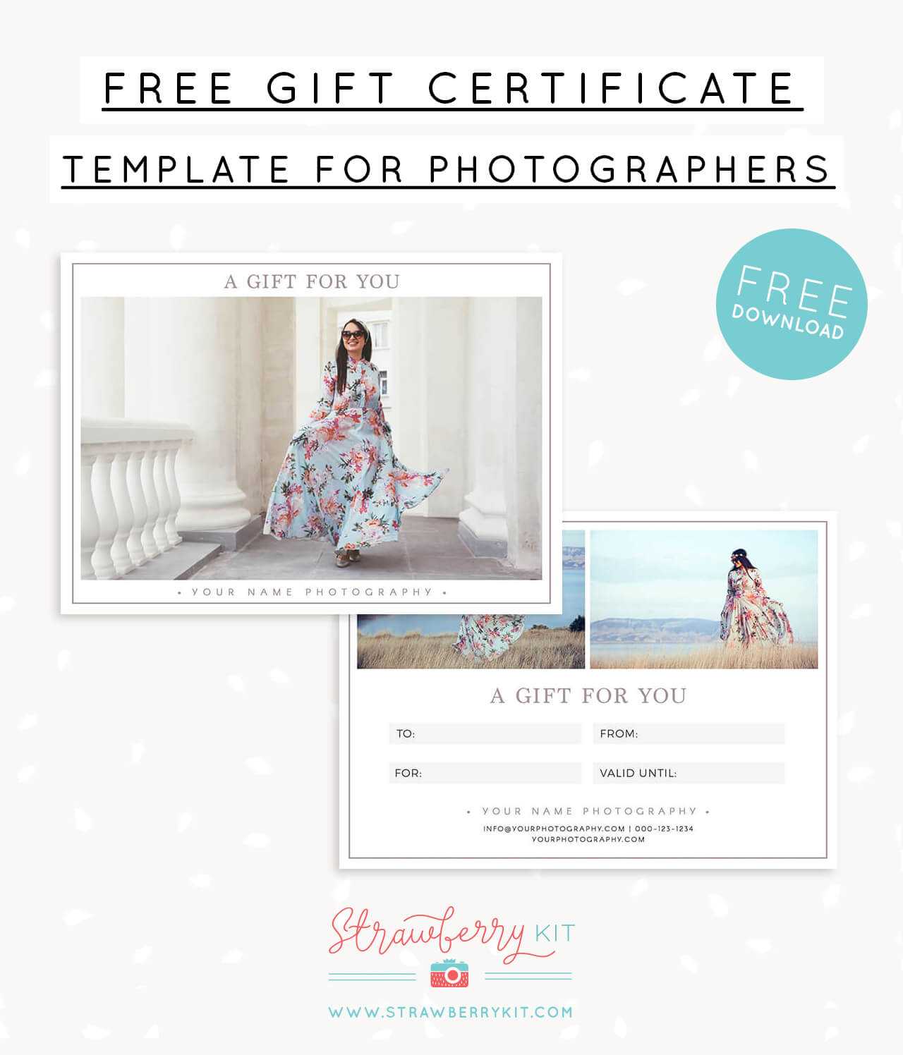 Free Gift Certificate Template For Photography – Strawberry Kit Regarding Free Photography Gift Certificate Template