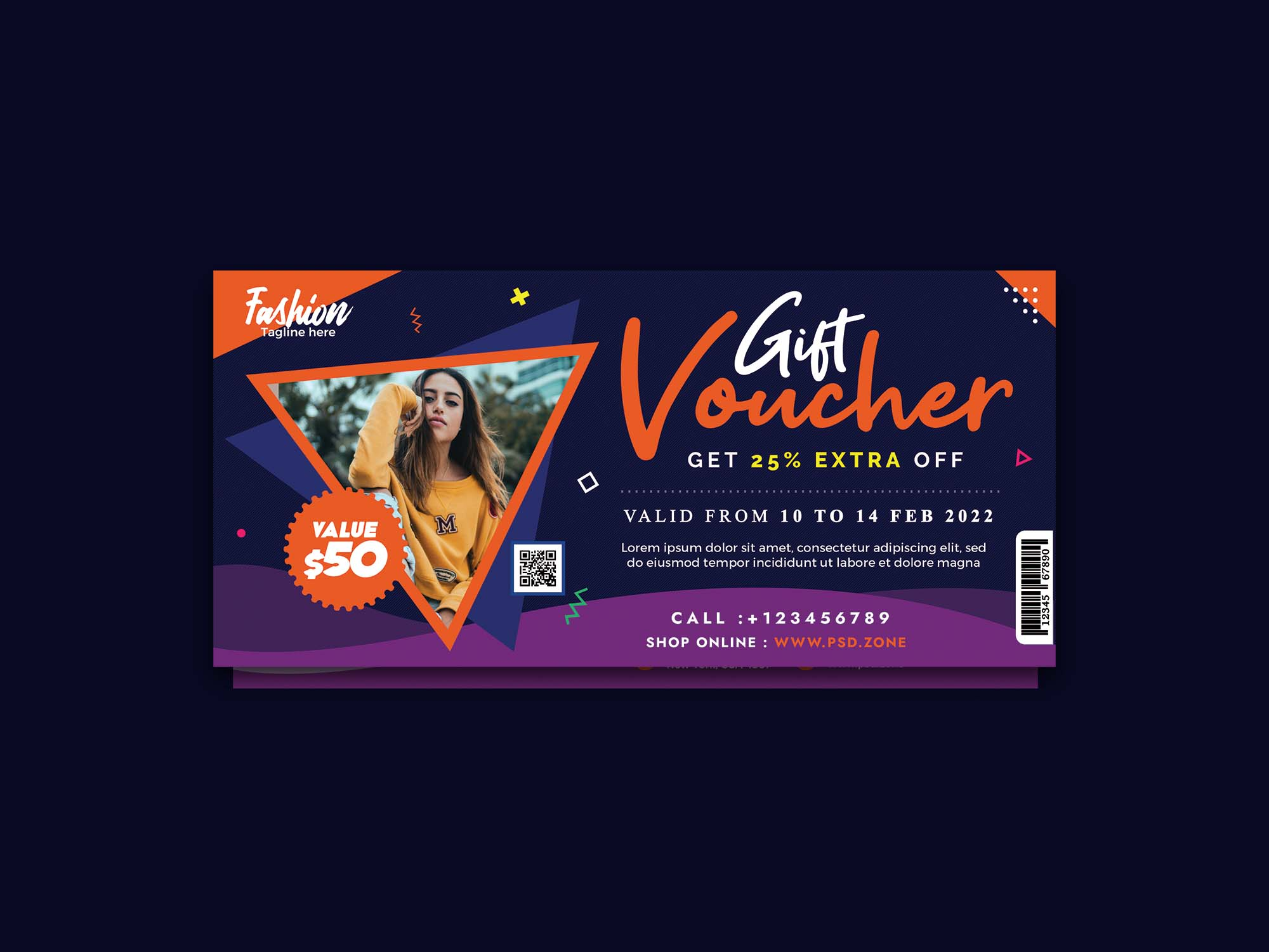 Free Gift Voucher Template (PSD) Within Gift Certificate Template Photoshop
