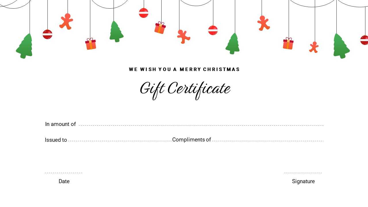 Free Google Slides Christmas Gift Template PowerPoint Throughout Free Christmas Gift Certificate Templates