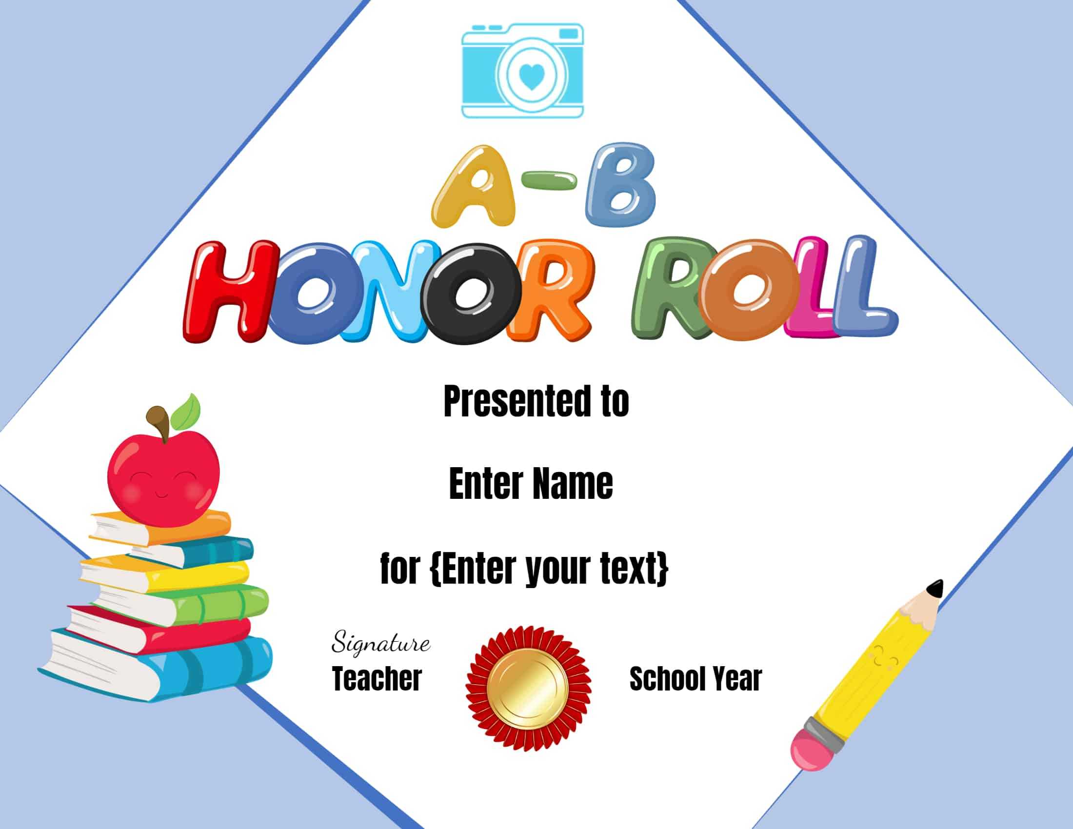 FREE Honor Roll Certificate Templates – Customize Online With Regard To Honor Roll Certificate Template