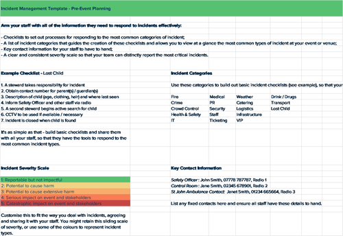 Free Incident Management Template - Checklists, Categories, Resolution