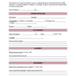 Free Incident Report Templates (10)  Sample – PDF  Word – EForms With Regard To Police Incident Report Template