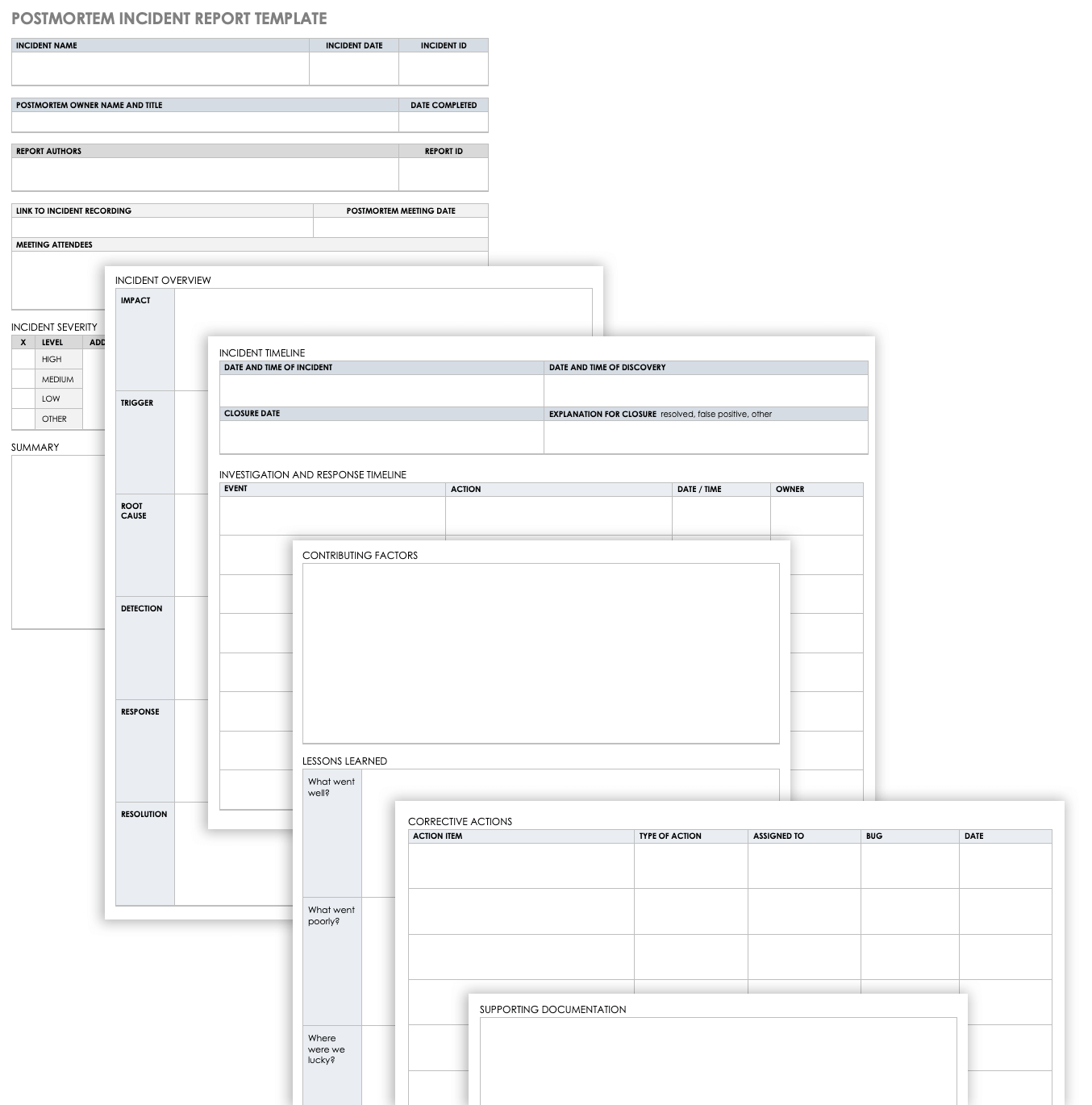 Free IT Incident Postmortem Templates  Smartshee In Itil Incident Report Form Template