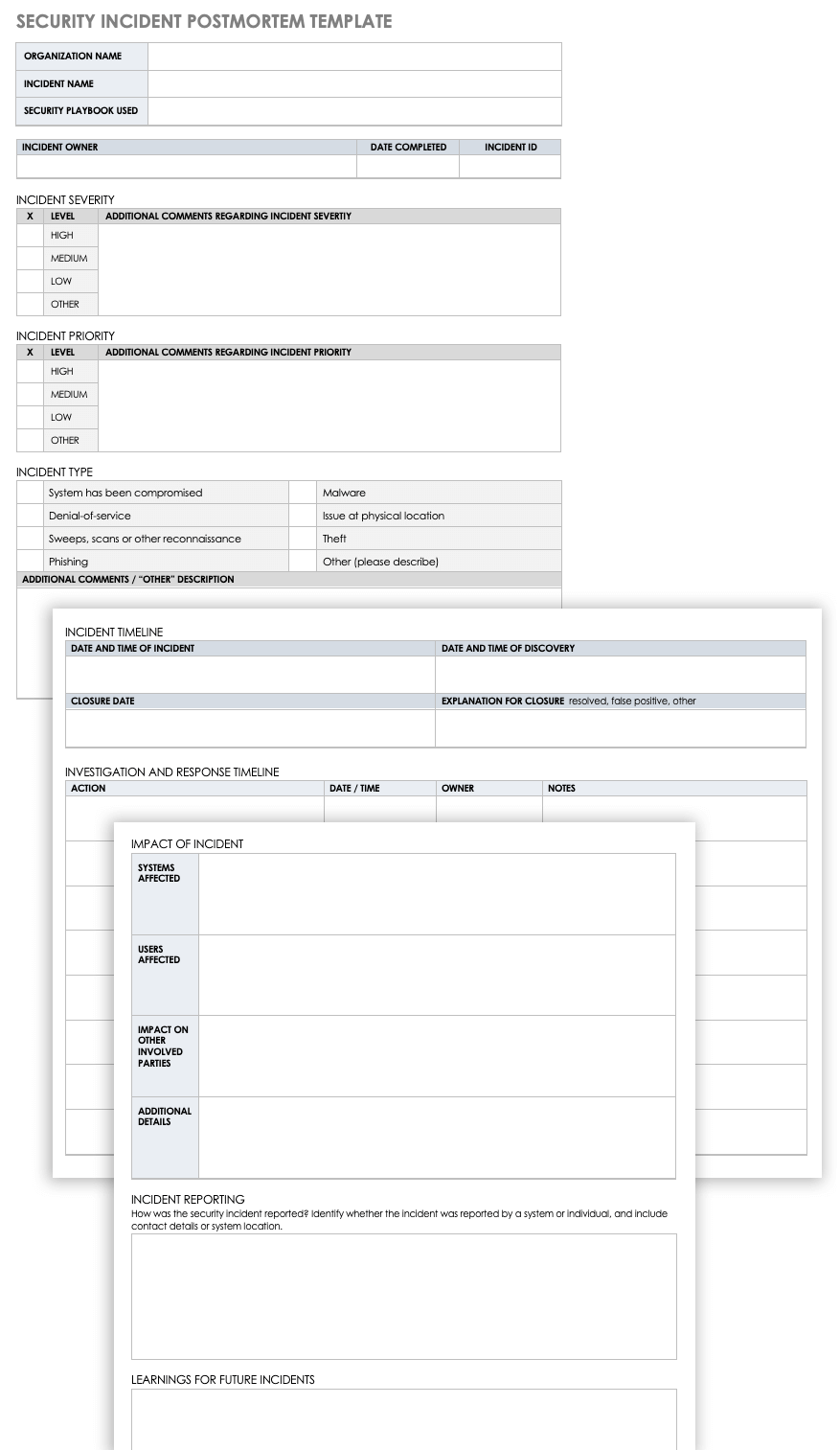 Free IT Incident Postmortem Templates  Smartshee Pertaining To Itil Incident Report Form Template