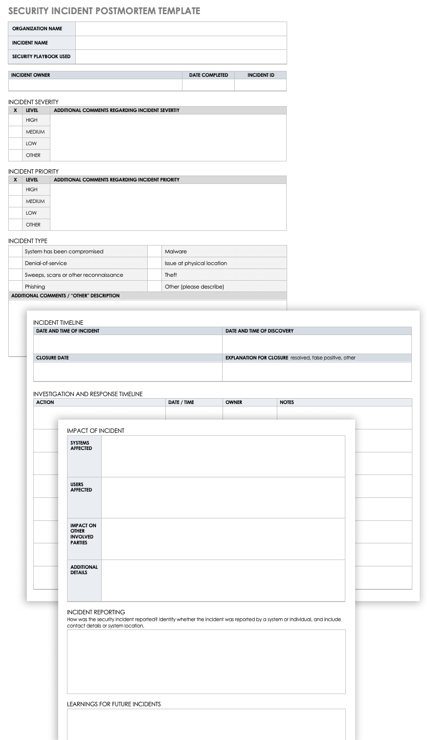 Free IT Incident Postmortem Templates  Smartshee