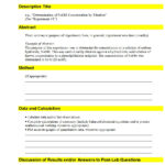 Free Lab Report Template – Free Report Templates Pertaining To Science Lab Report Template