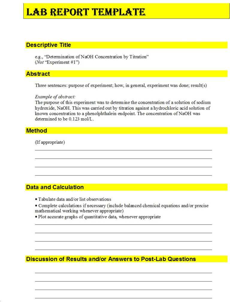 Free Lab Report Template – Free Report Templates Pertaining To Science ...