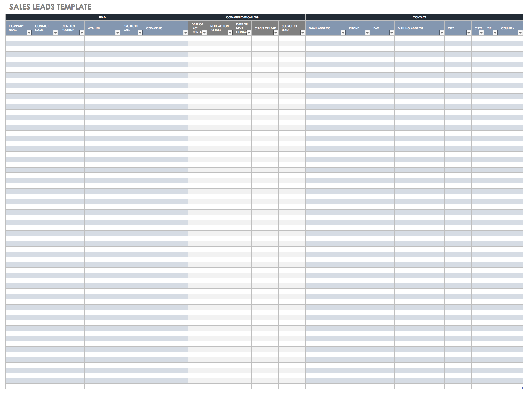 Free Lead Tracking Templates  Smartsheet Pertaining To Sales Lead Report Template