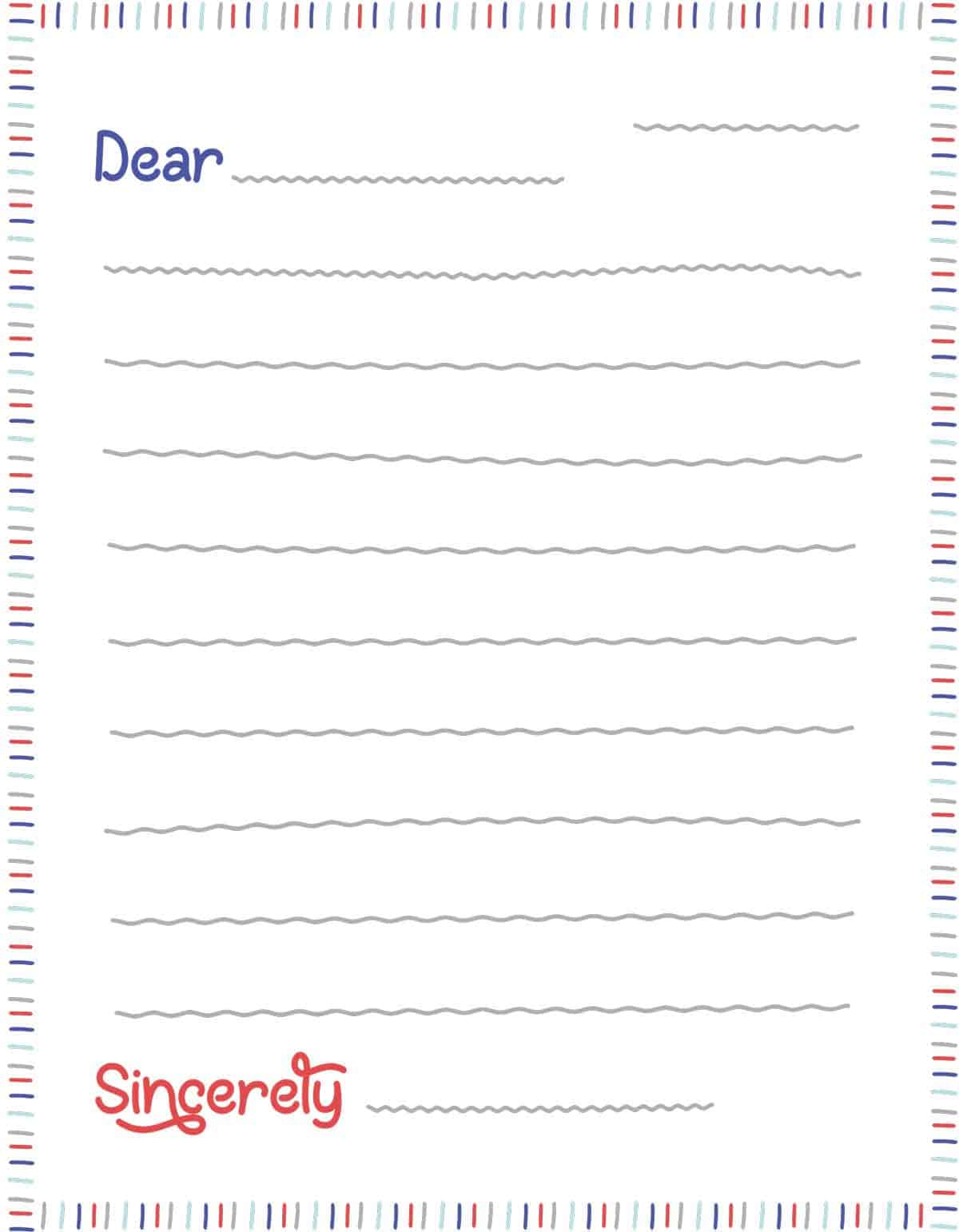 Free Letter Template for Kids: A Fun Activity  Skip To My Lou In Blank Letter Writing Template For Kids