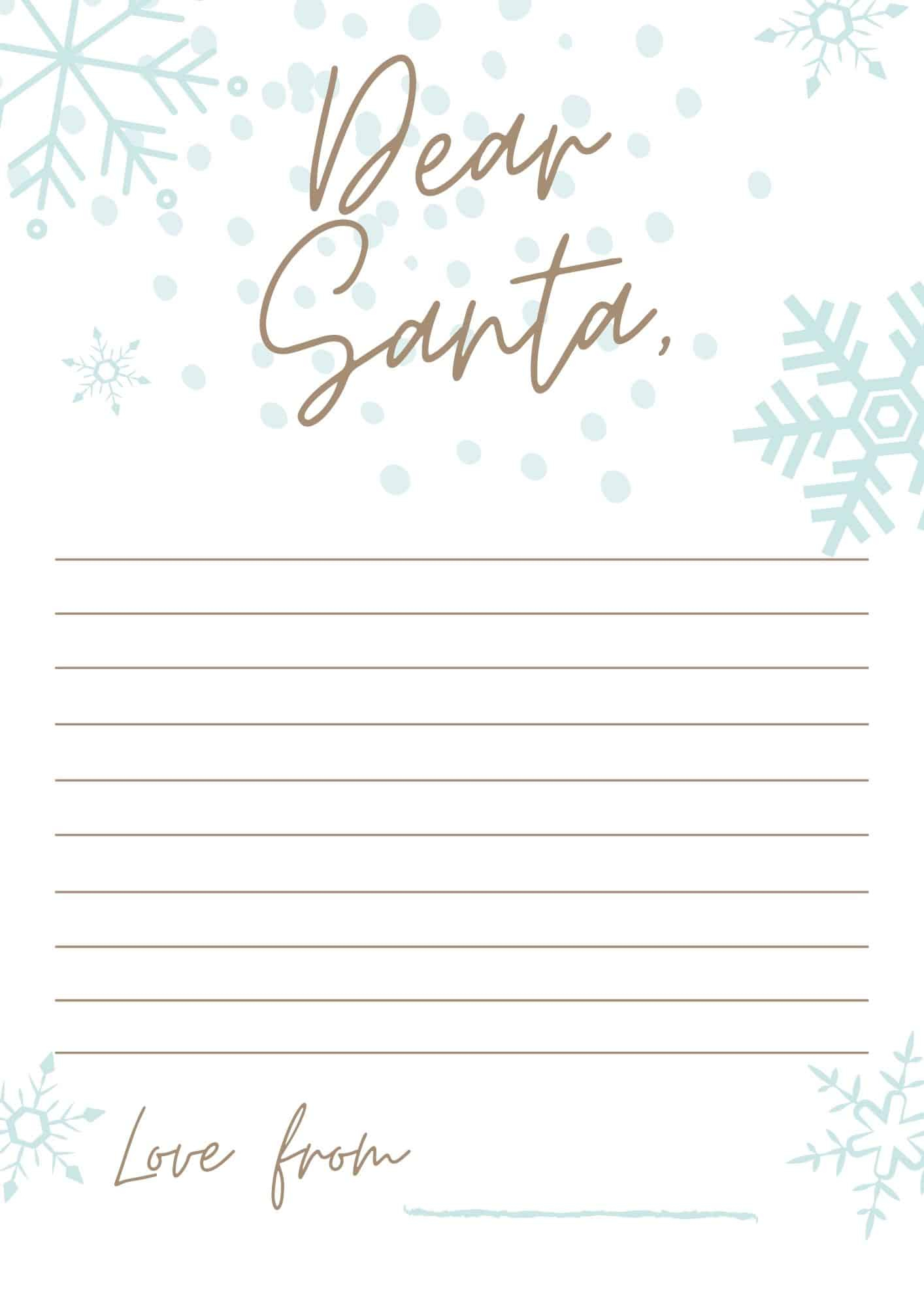 Free Letter To Santa PDF Templates PLUS Santa’s Address – The  With Regard To Blank Letter From Santa Template