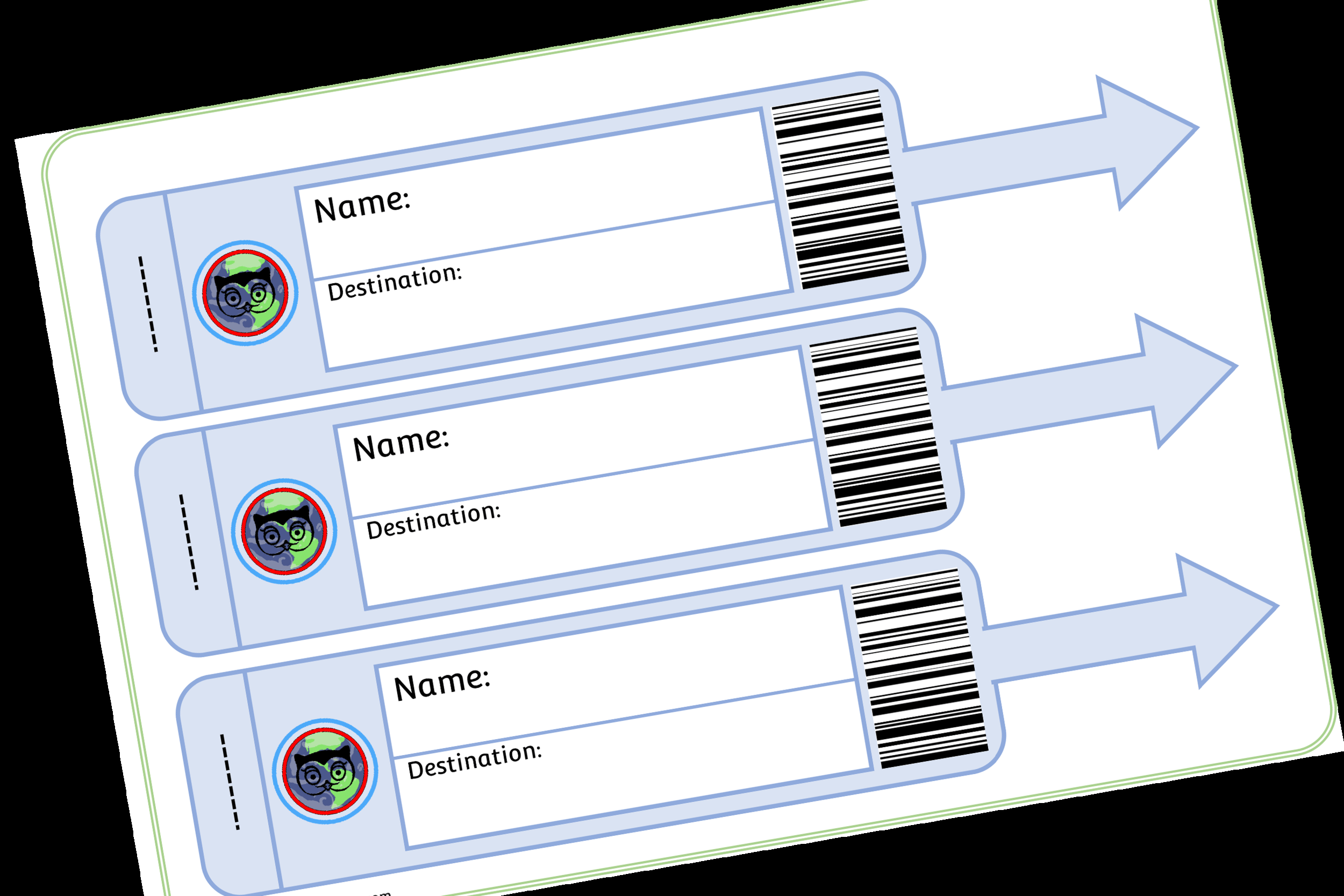 FREE Luggage Tags printable role-play template/writing frame Early  Regarding Blank Luggage Tag Template