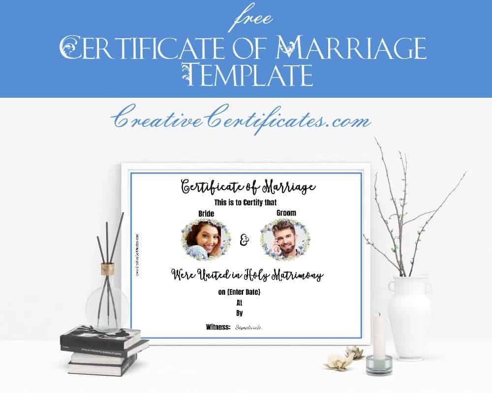 Free Marriage Certificate Template  Customize Online Then Print Pertaining To Blank Marriage Certificate Template