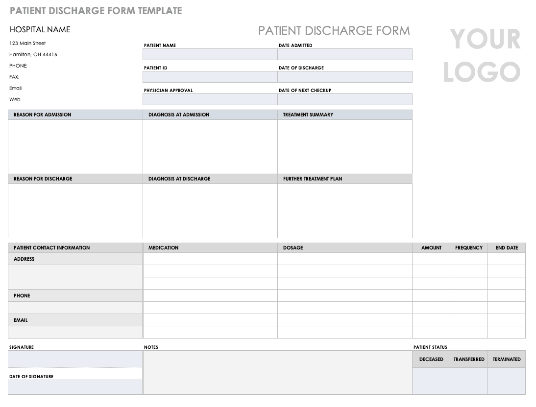 Free Medical Form Templates  Smartsheet Regarding Patient Report Form Template Download