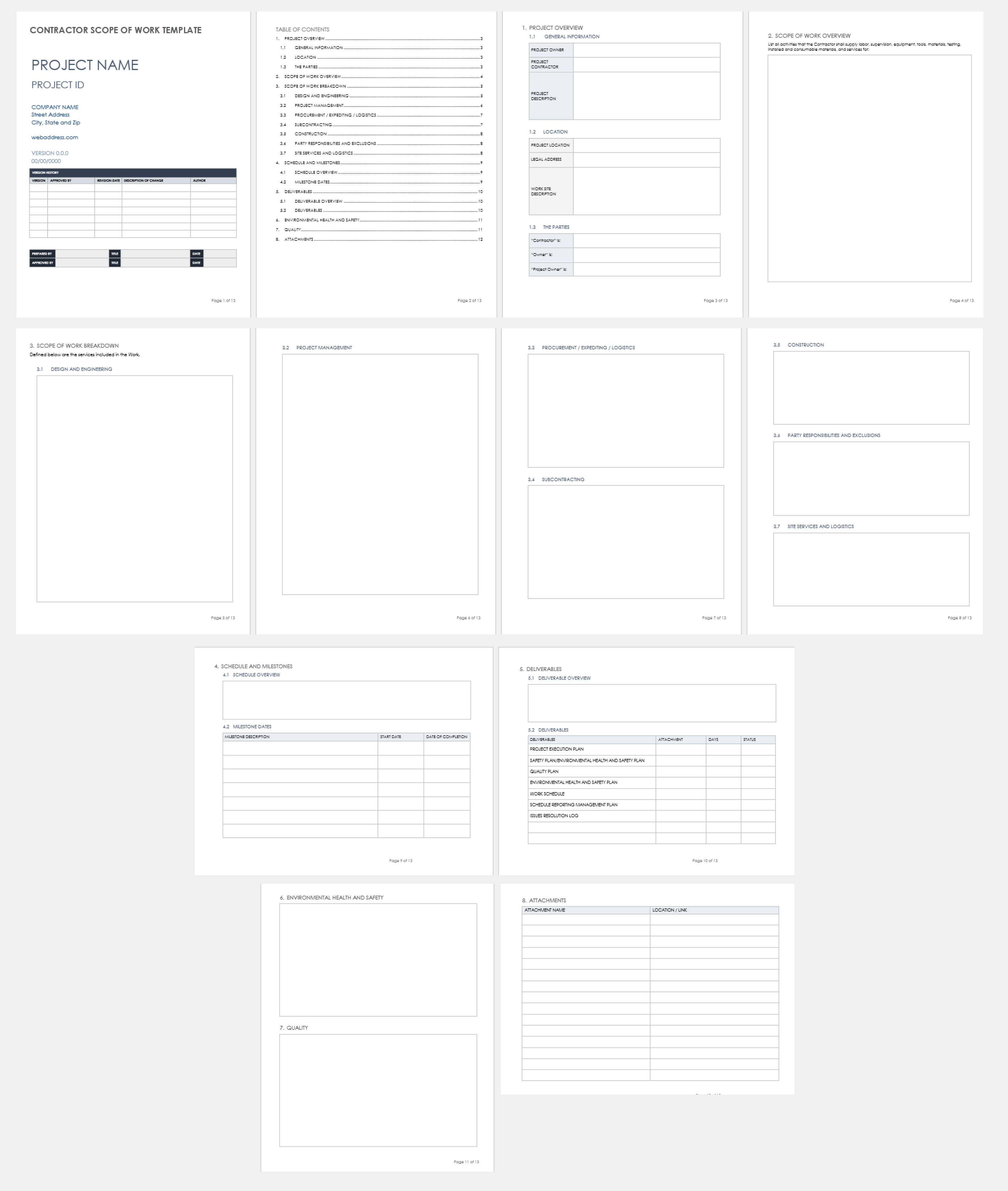 Free Microsoft Word Scope of Work Templates  Smartsheet Regarding Blank Scheme Of Work Template