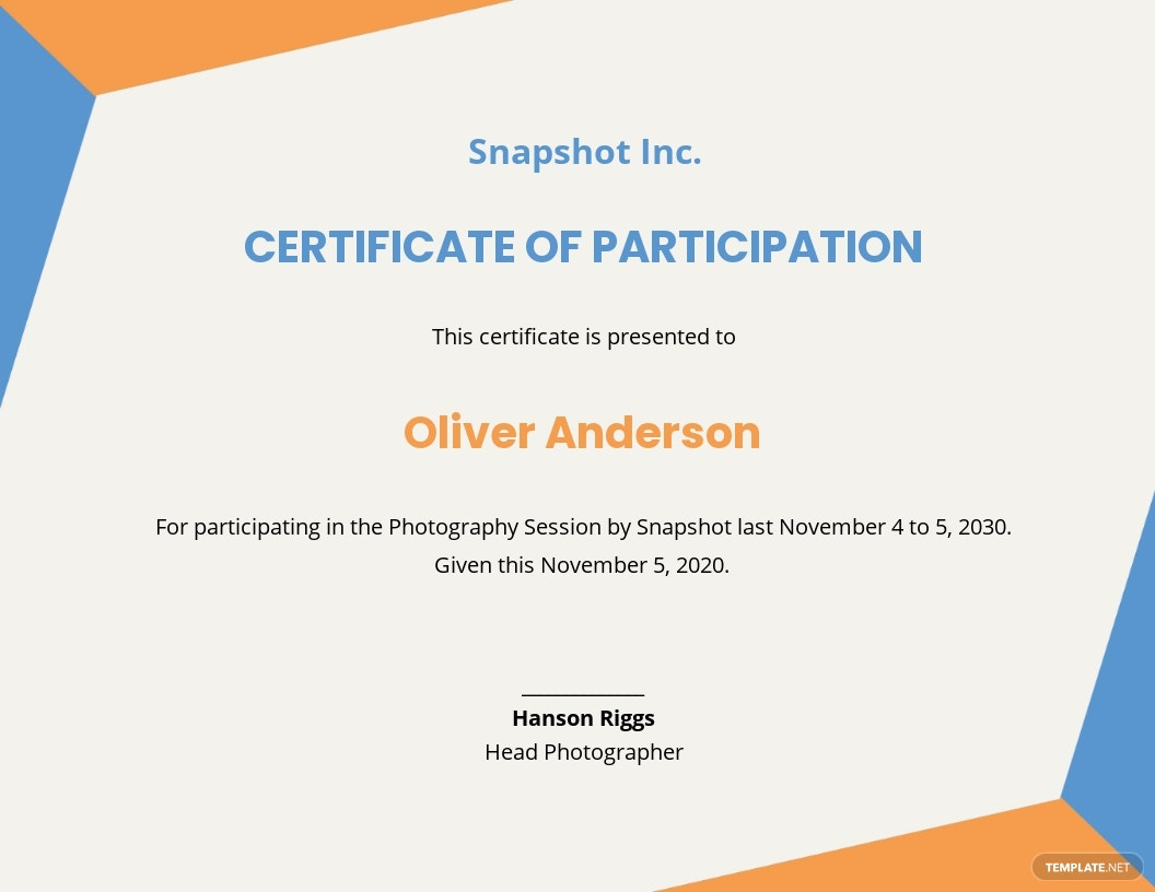 Free Music Participation Certificate Template – Word  Template