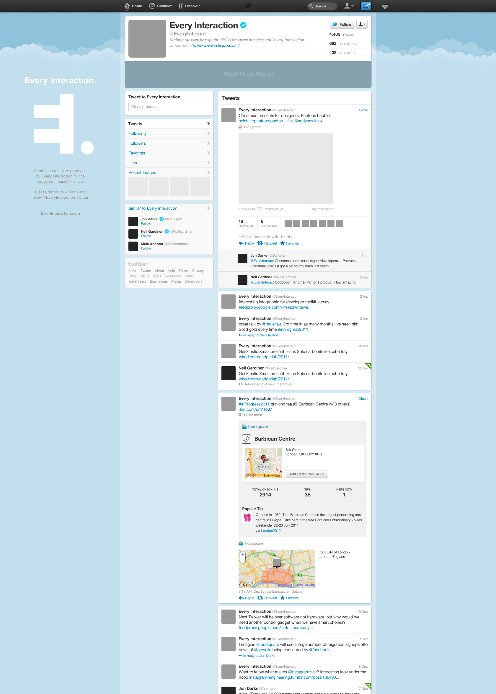 Free New Twitter Profile Page GUI PSD — Smashing Magazine In Blank Twitter Profile Template