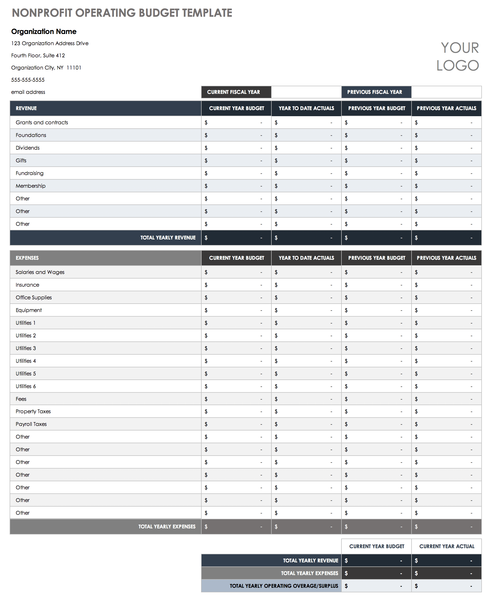 Free Nonprofit Budget Templates  Smartsheet Intended For Non Profit Monthly Financial Report Template