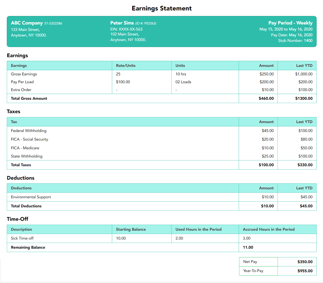 Free Pay Stub Templates  Sample Paystubs Online – 10PayStubs Pertaining To Blank Pay Stubs Template