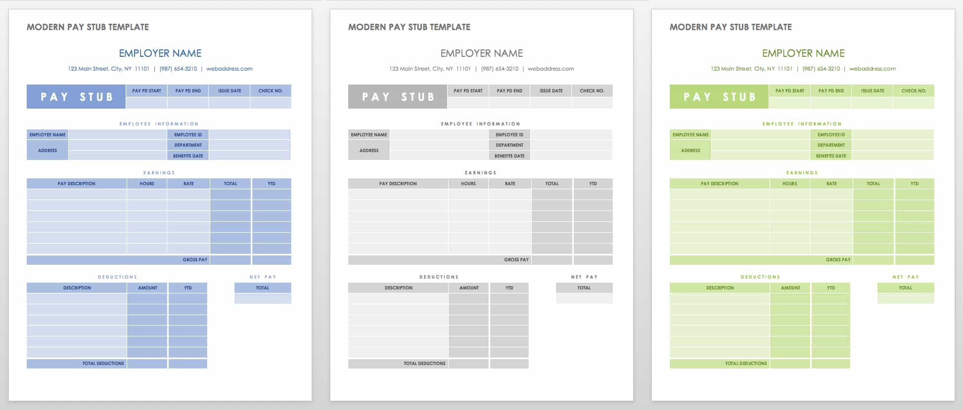Free Pay Stub Templates   Smartsheet For Blank Pay Stub Template Word