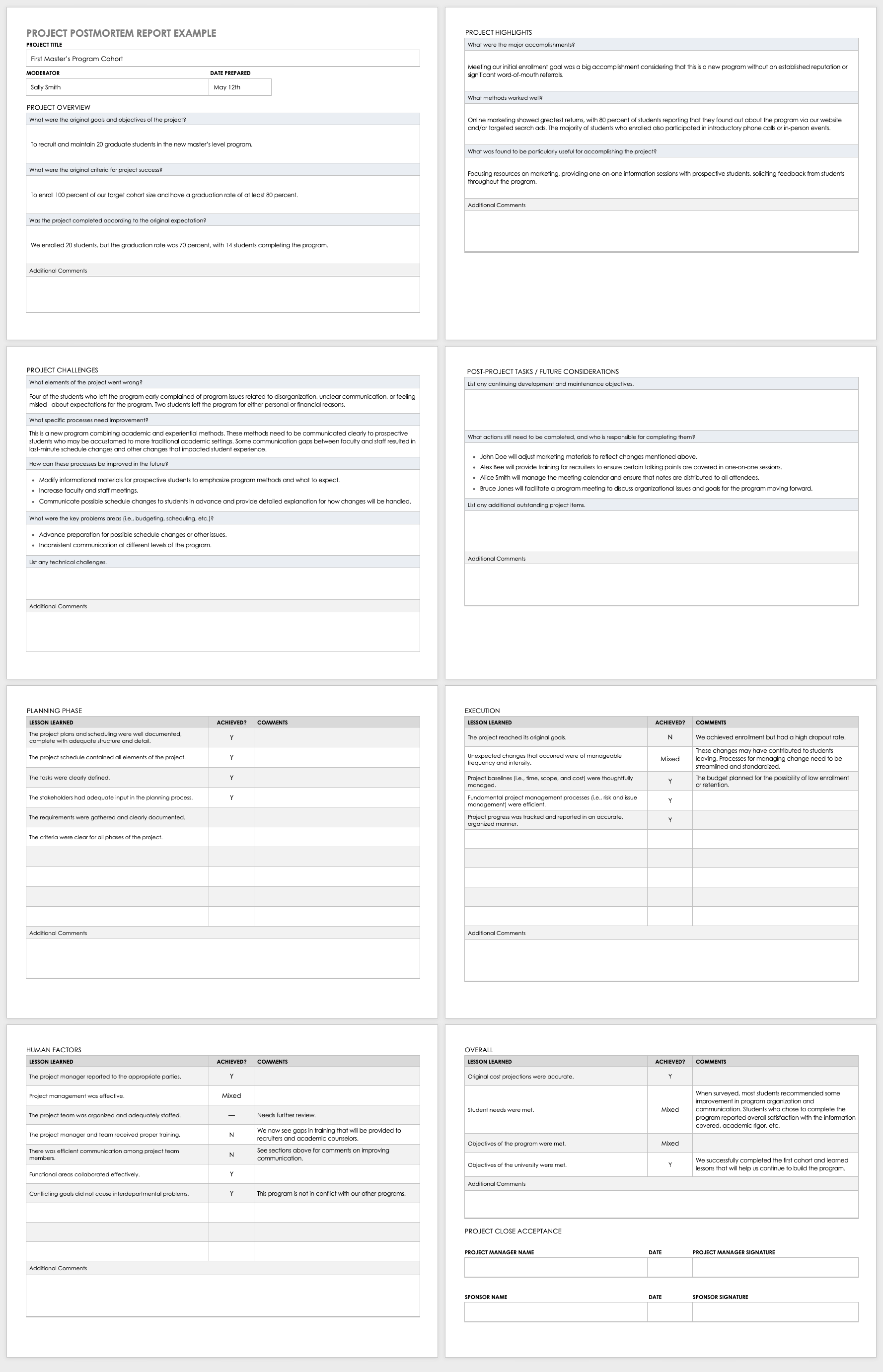 Free Post-Mortem Templates Roundup  Smartsheet Intended For Post Project Report Template