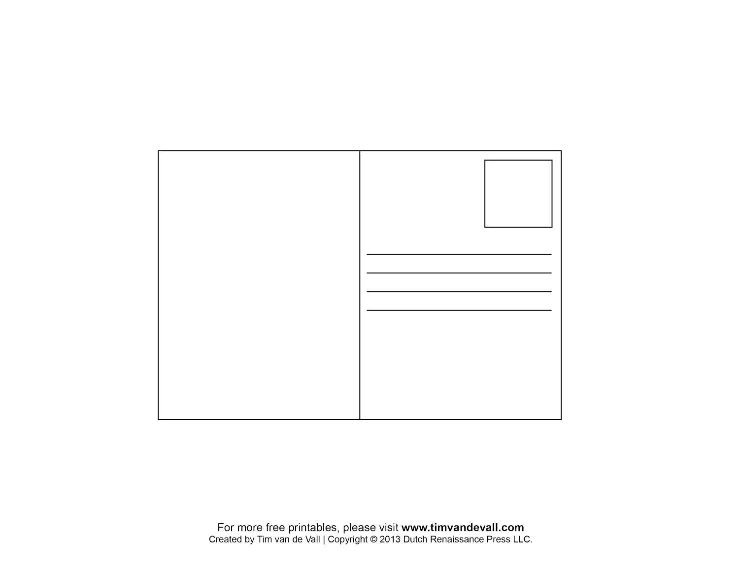 Free postcard templates Blank printable postcards – Tim Free postcard templates Blank printable postcards – Tim
