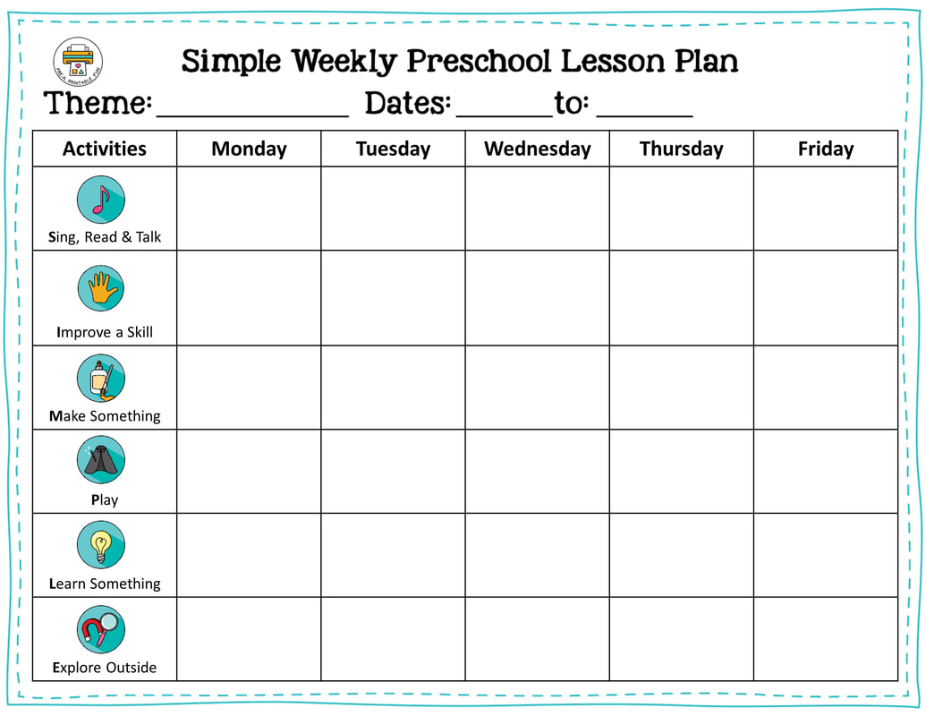 Free Preschool Lesson Planning Resources Inside Blank Preschool Lesson Plan Template