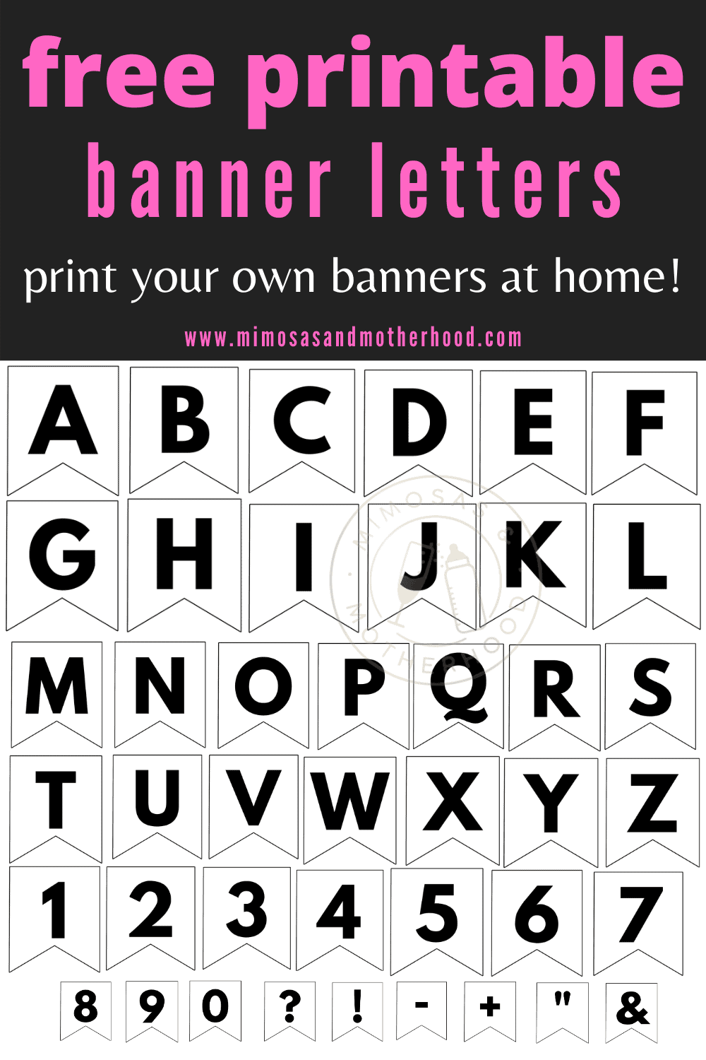Free Printable ABC Banner Letters Template - Mimosas & Motherhood For Free Letter Templates For Banners