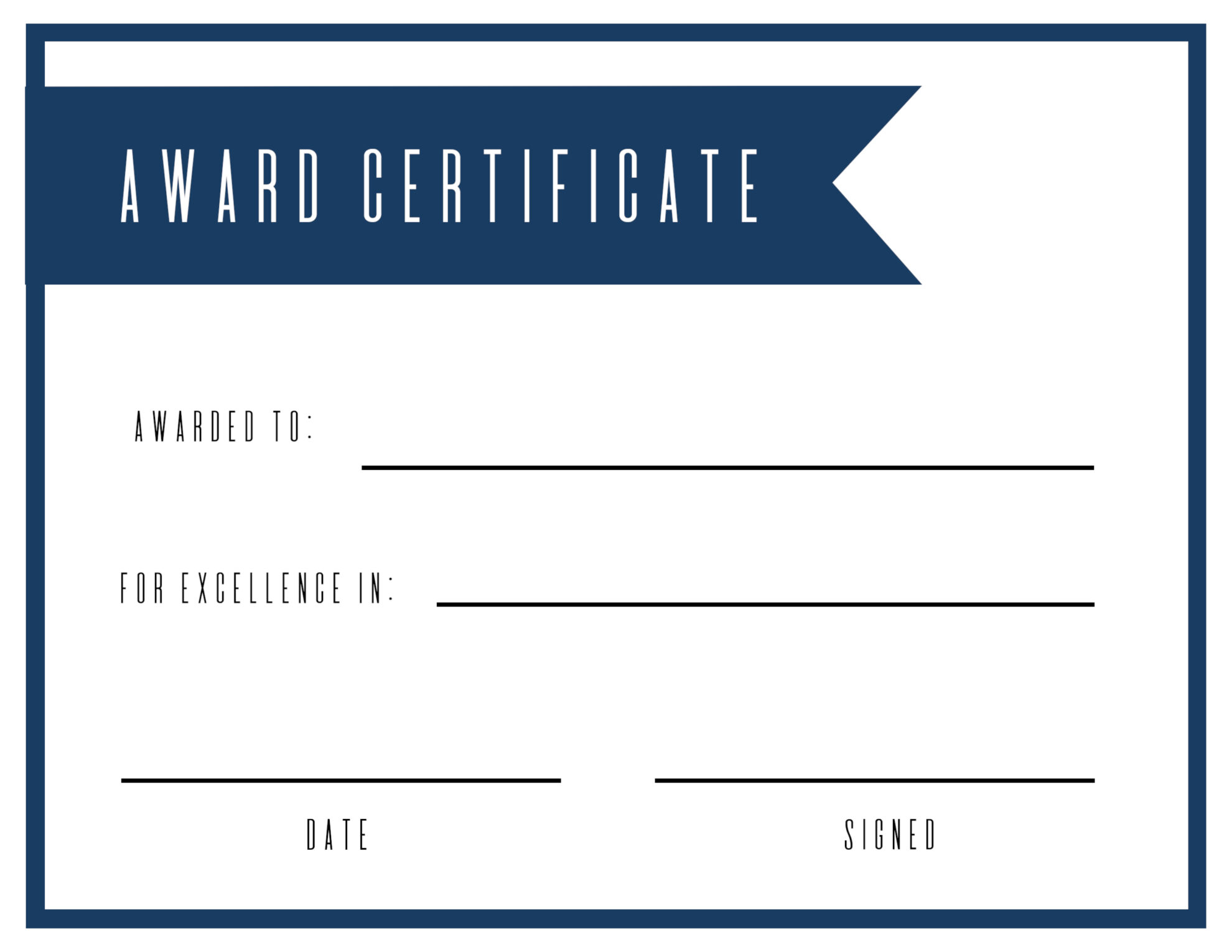 Free Printable Award Certificate Template - Paper Trail Design