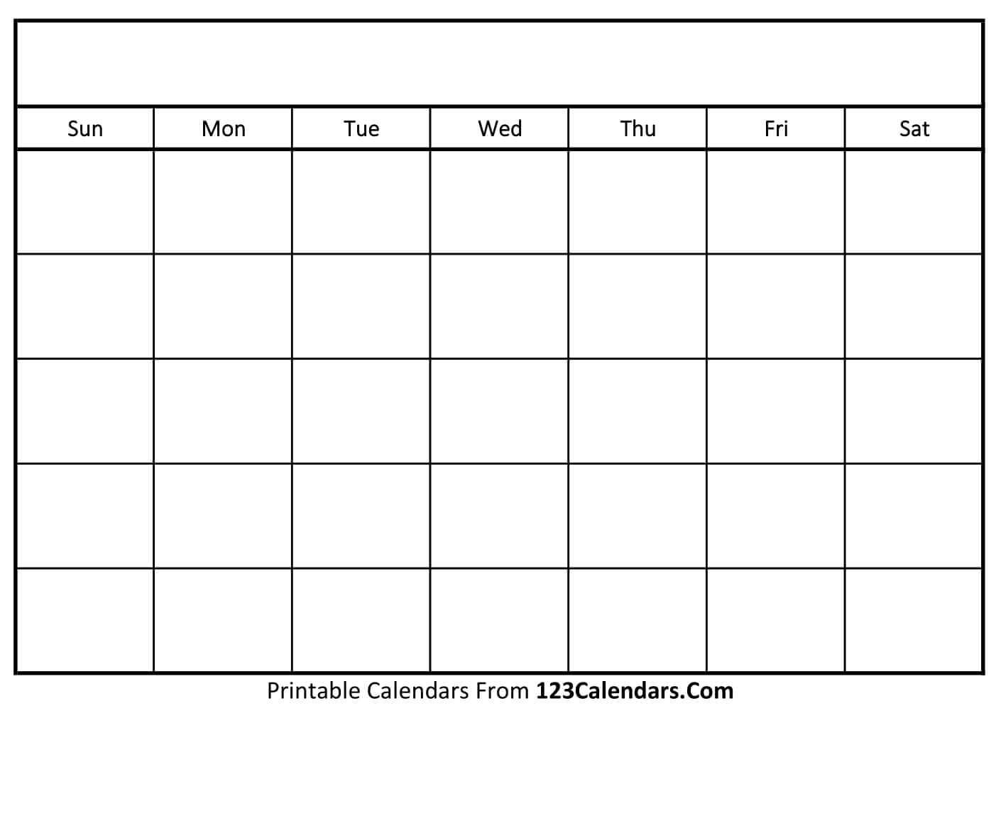 Free Printable Blank Calendar  10Calendars
