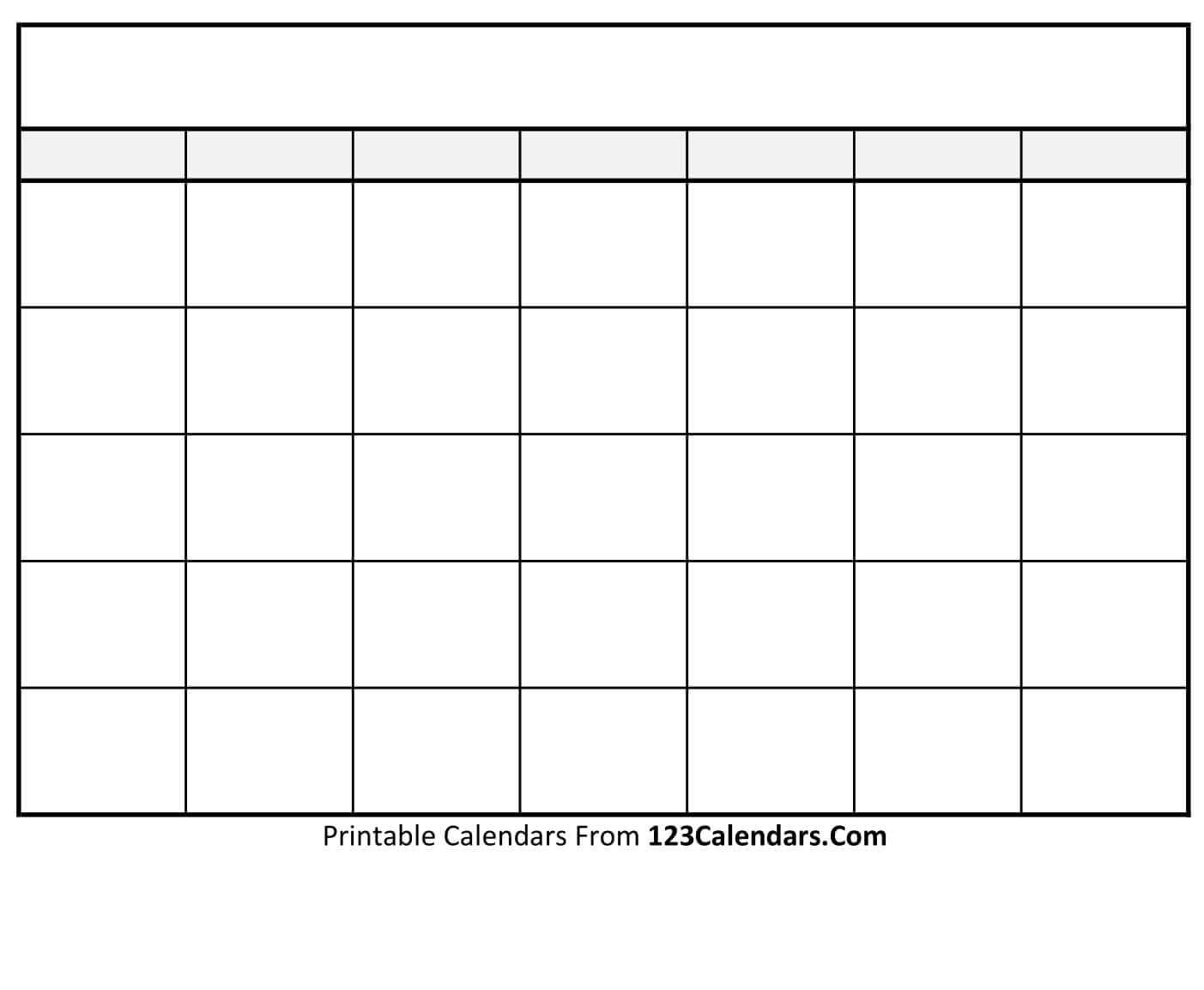 Free Printable Blank Calendar  10Calendars