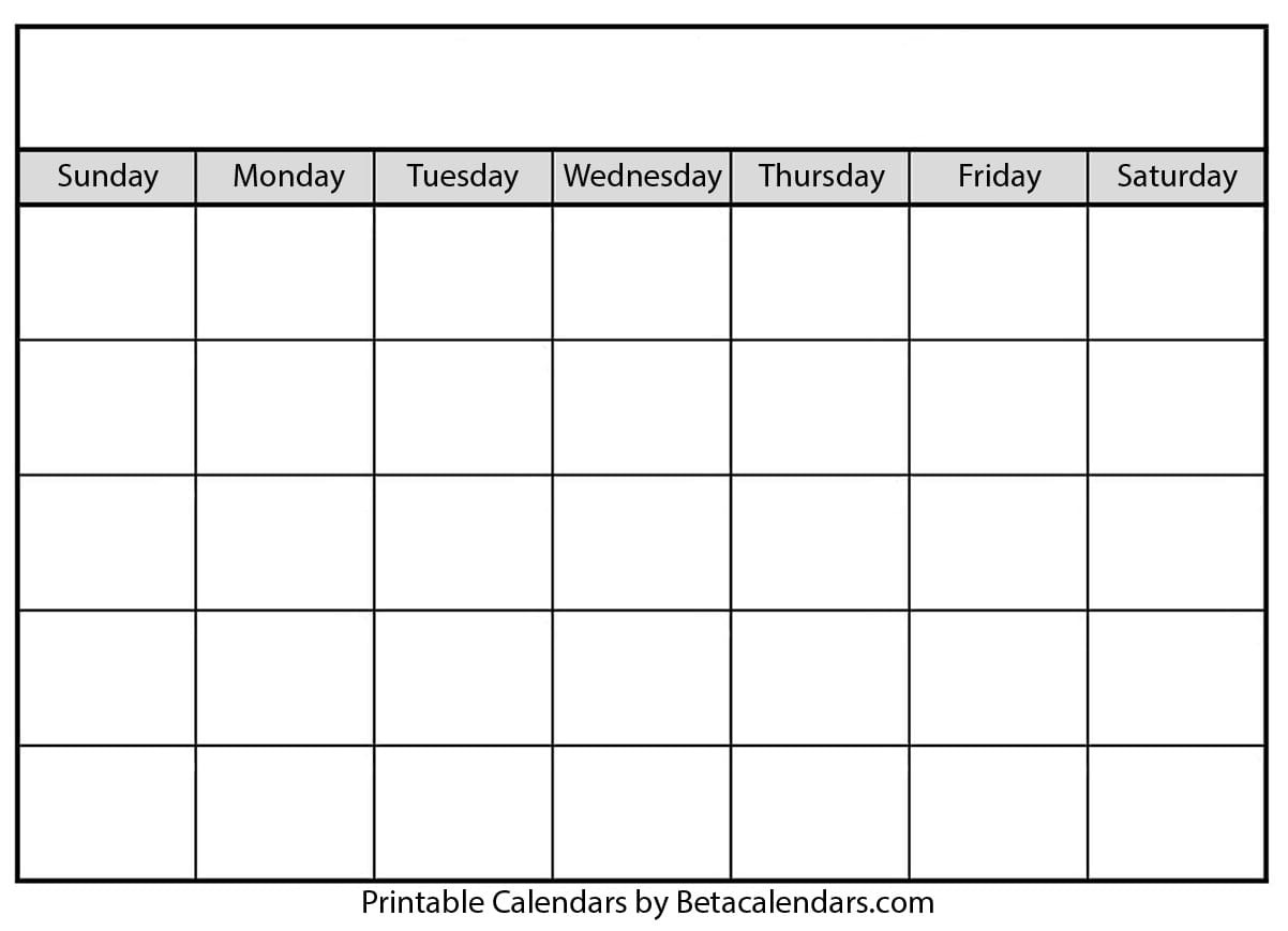 Free Printable Blank Calendar