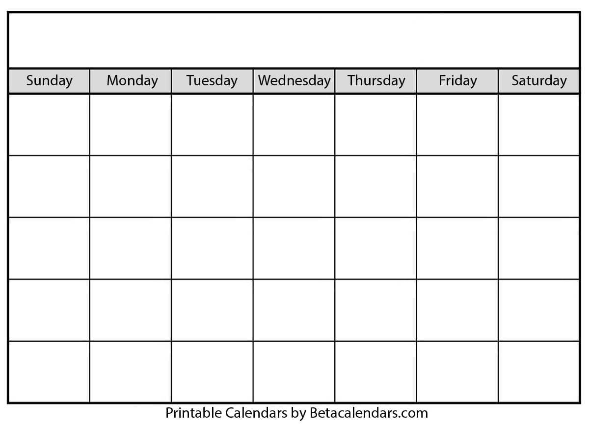 Free Printable Blank Calendar