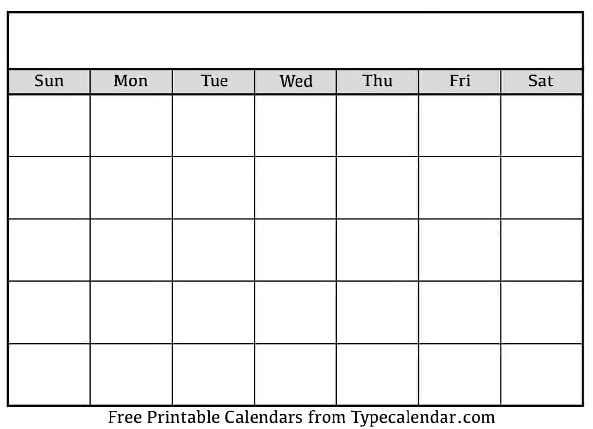 Free Printable Blank Calendar Templates In Full Page Blank Calendar Template