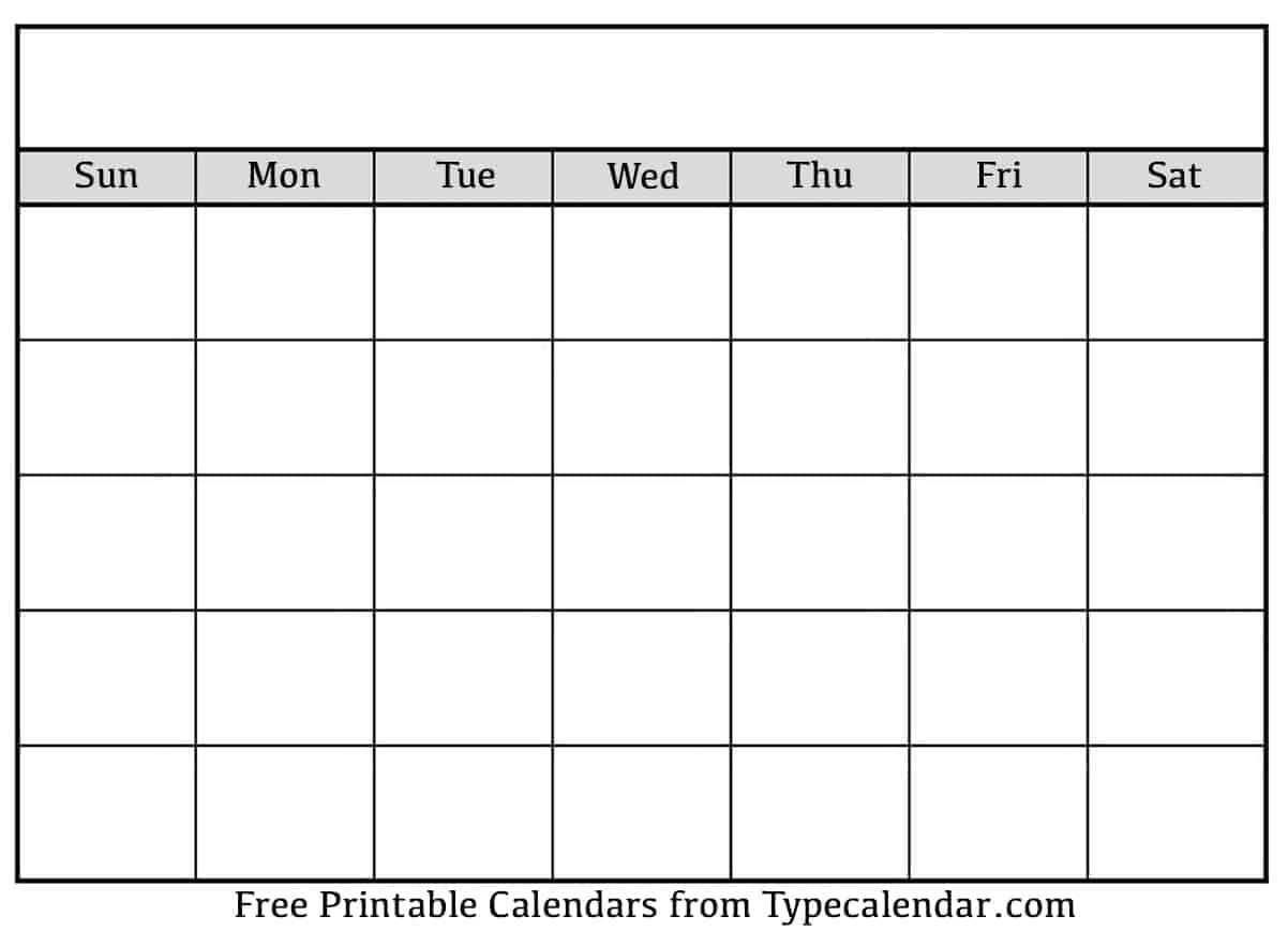 Free Printable Blank Calendar Templates In Full Page Blank Calendar Template