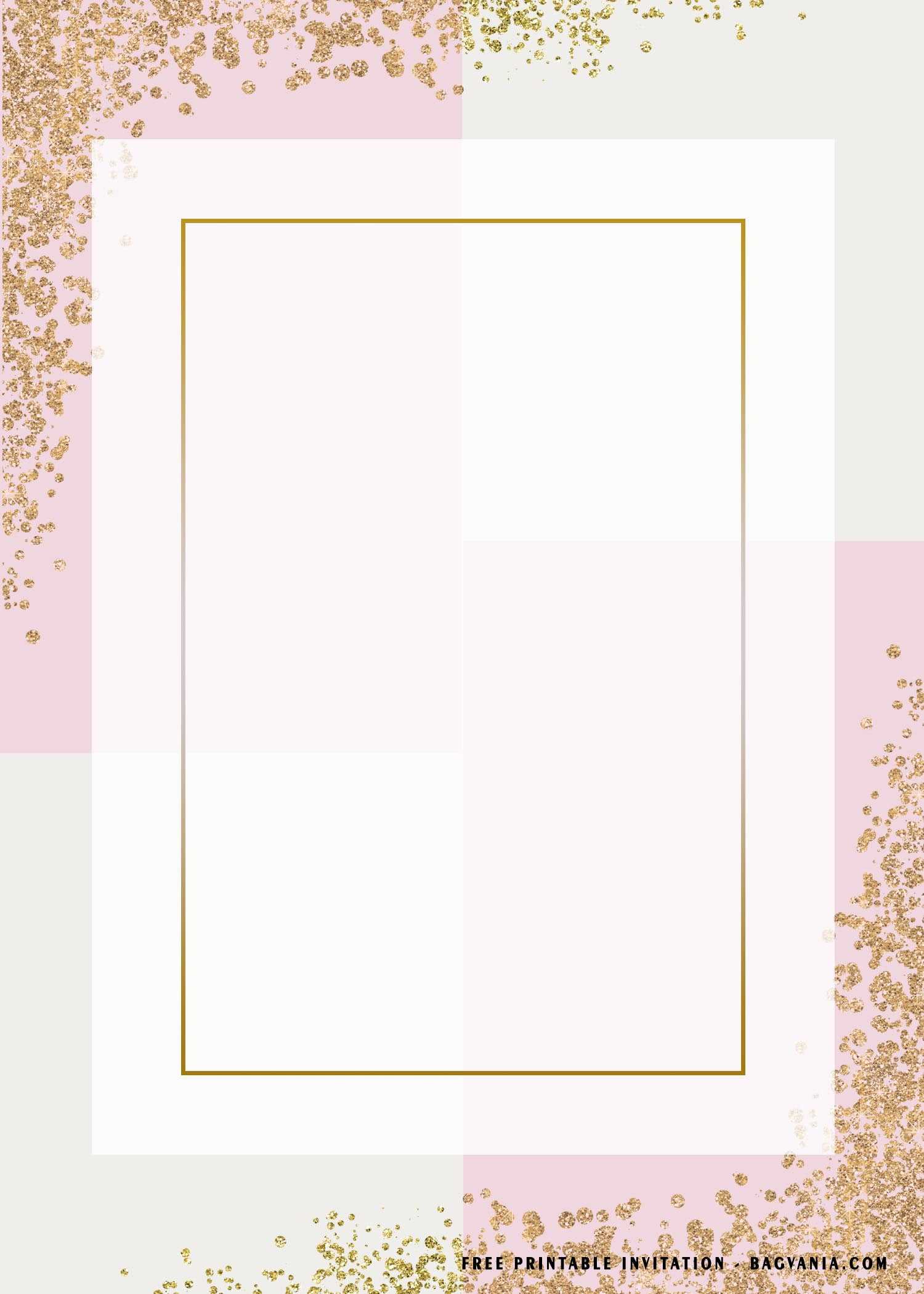 FREE Printable) – Blank Rectangle Birthday Invitation Templates  With Regard To Blank Templates For Invitations