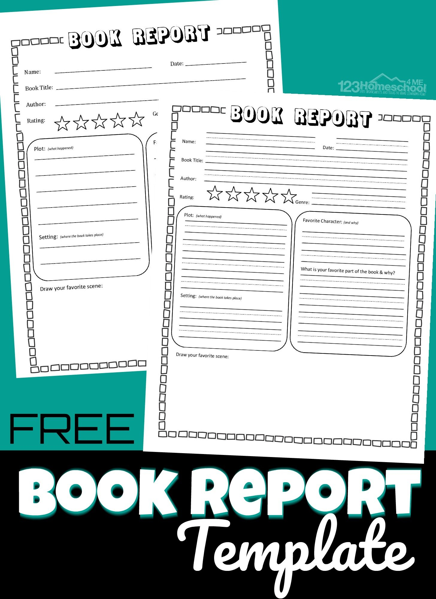 ✏️ FREE Printable Book Report Template Regarding Book Report Template 5Th Grade