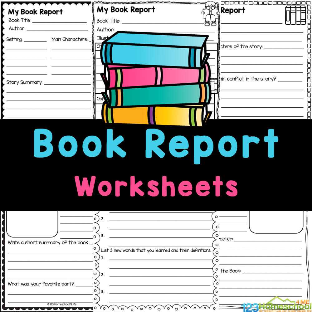 FREE Printable Book Report Worksheets And Template Form In Book Report Template Grade 1