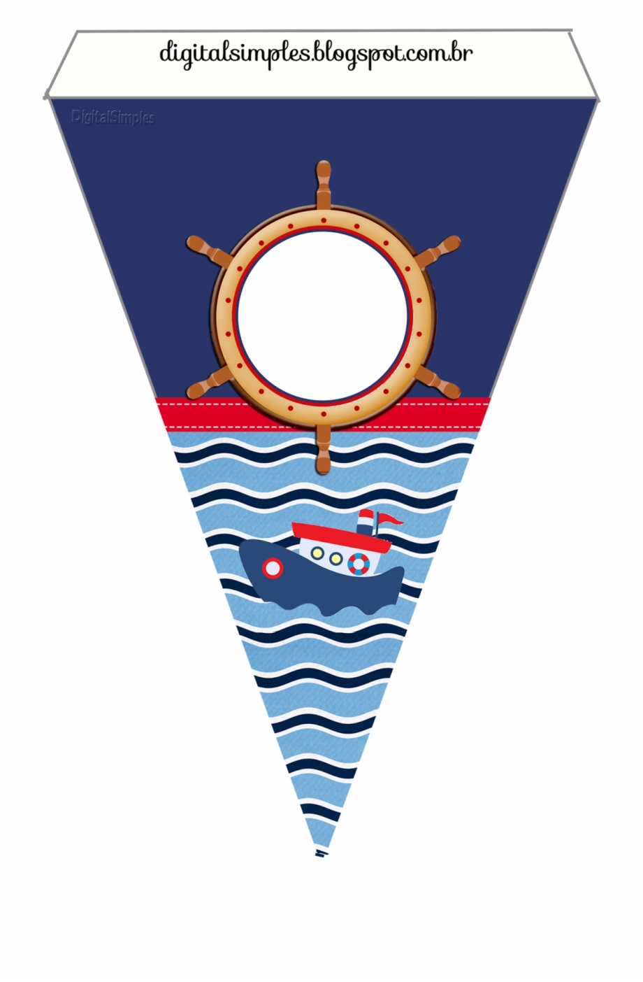 Free Printable Bunting Banner Bandeirola Ursinho Marinheiro Para  For Nautical Banner Template