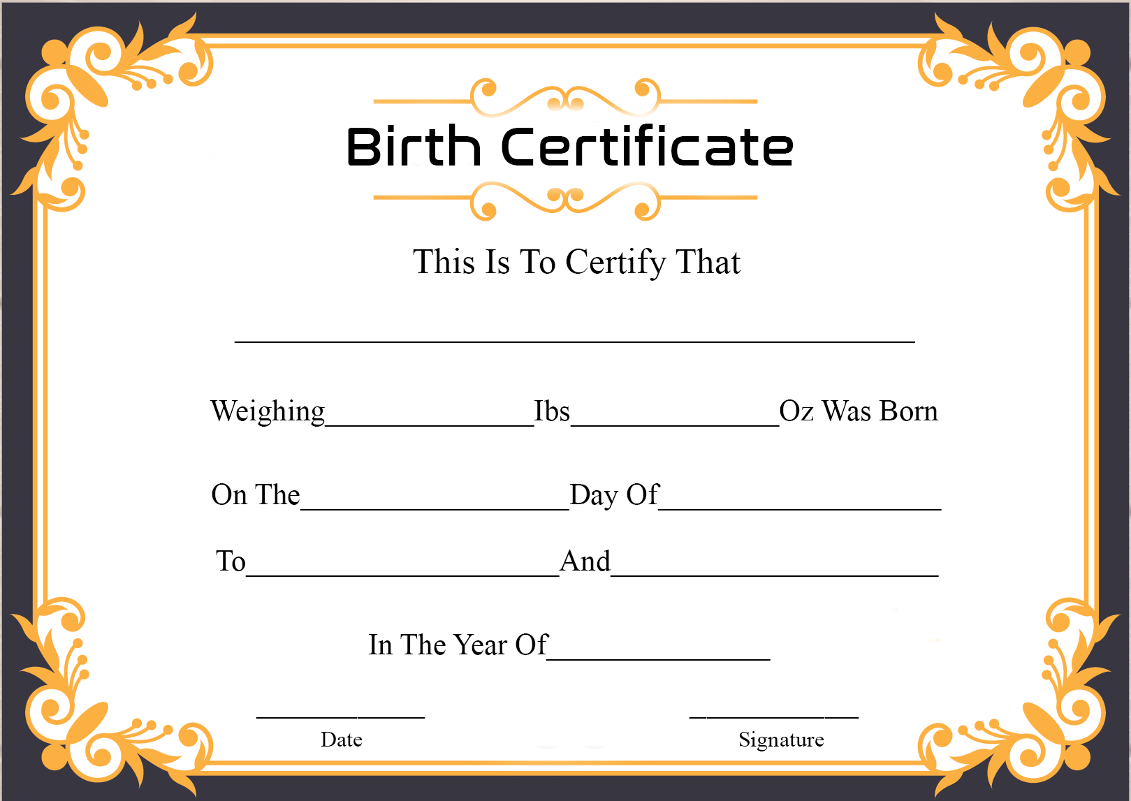 ?Free Printable Certificate of Birth Sample Template? Intended For Birth Certificate Template Uk