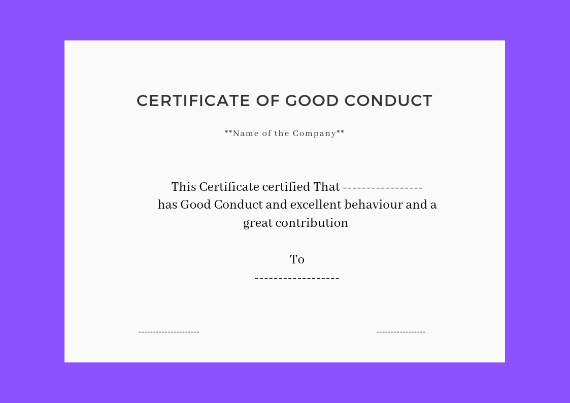 ? Free Printable Certificate of Good Conduct Templates? Inside Good Conduct Certificate Template ? Free Printable Certificate of Good Conduct Templates? Inside Good Conduct Certificate Template