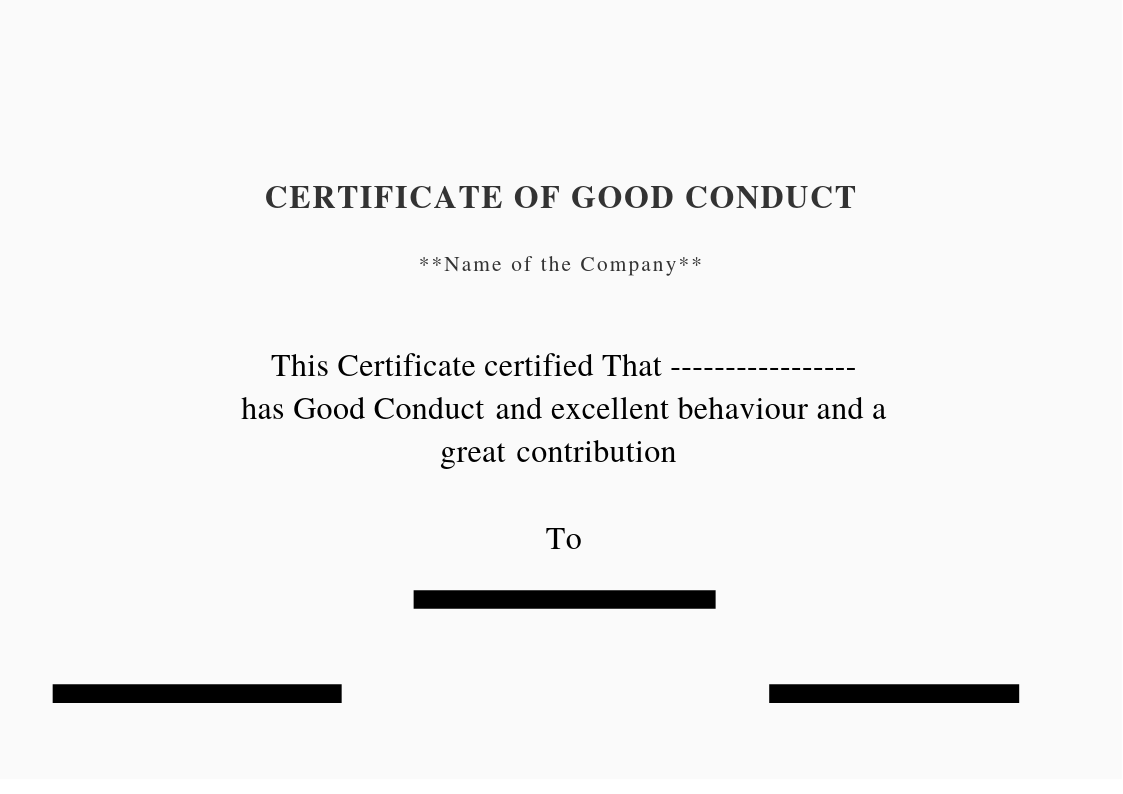 ? Free Printable Certificate of Good Conduct Templates? With Good Conduct Certificate Template ? Free Printable Certificate of Good Conduct Templates? With Good Conduct Certificate Template